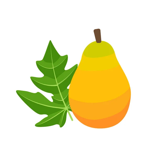 Icono de fruta papaya diseño plano vector ilustración — Vector de stock