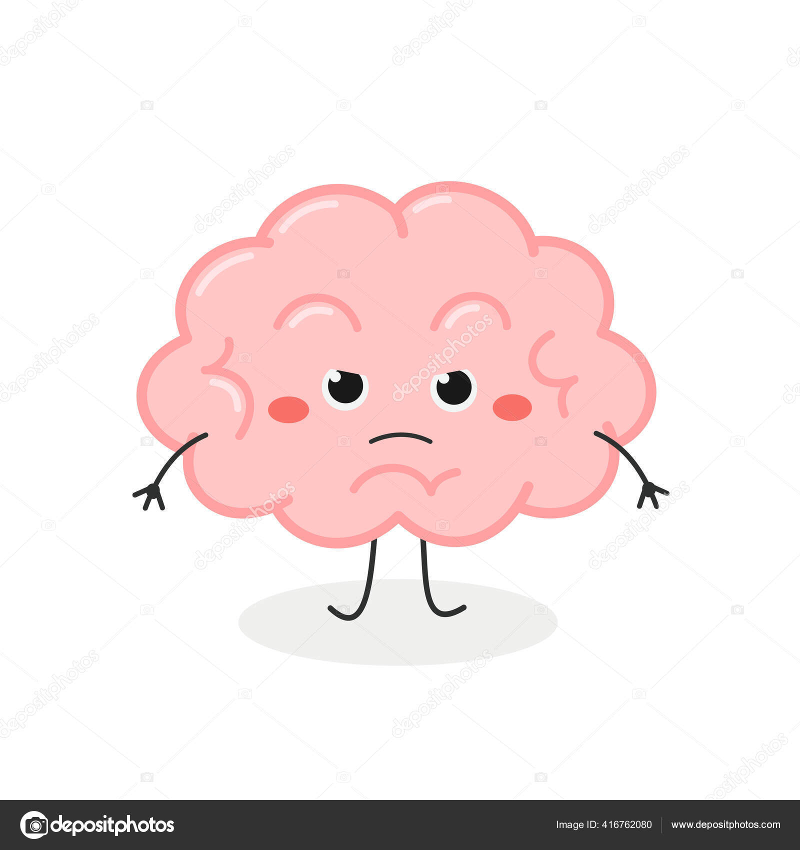 Funny angry cartoon brain character vector illustration Stock Vector Image  by ©mayalis #416762080
