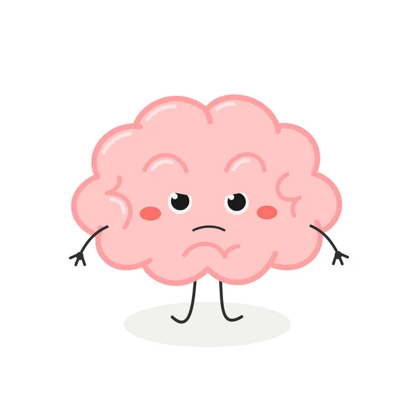 Grappig boos cartoon brein karakter vector illustratie — Stockvector