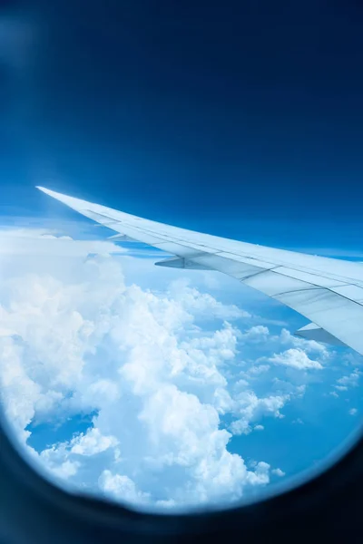 Pencereden bakan bulutun üzerinde hava bitkisi