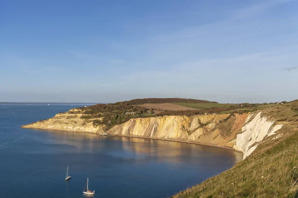 Στυπτηρία Bay Isle Of Wight από το τουριστικό αξιοθέατο βελόνες — Φωτογραφία Αρχείου