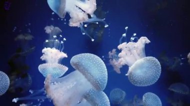 Suda yüzen jöle balık büyük miktarda