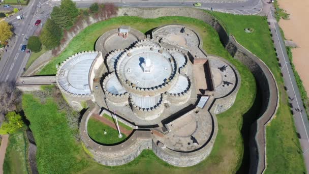 Vista aérea de Deal castle, Deal, Kent, Reino Unido — Vídeo de stock