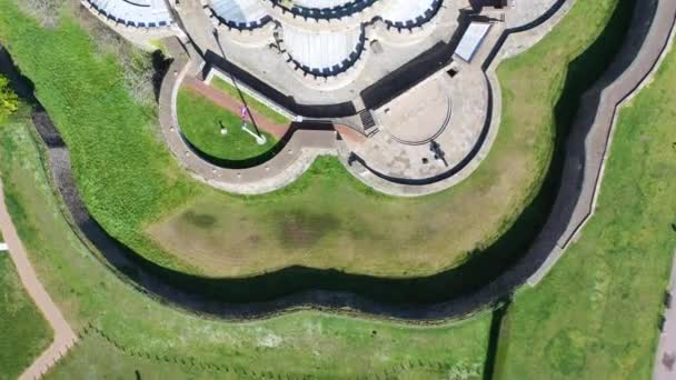 Veduta aerea del castello Deal, Deal, Kent, Regno Unito — Video Stock