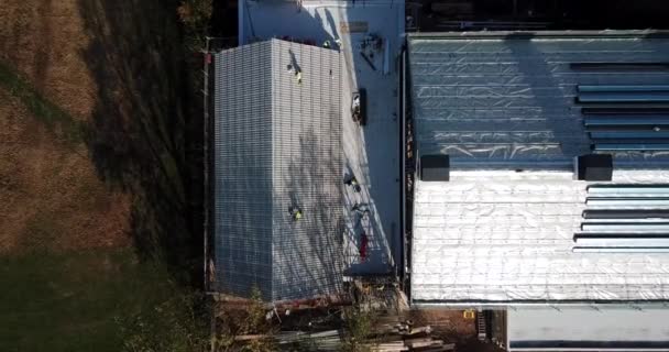 Aerial view of a construction site of a school in East London, UK — Stock Video