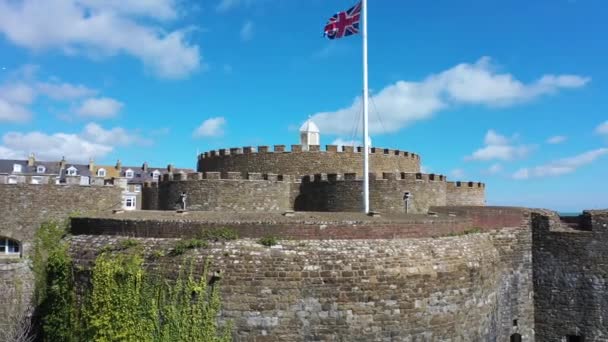 Вид з безпілотника угоди замок, Deal, Kent, Велика Британія — стокове відео