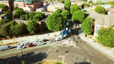 Bricklayers Arms Roundabout Flyover Bermondsey Tower Bridge Road ve Old Kent Road, Elephant and Castle, London Bridge, Borough, Londra, Uk havadan görünümü
