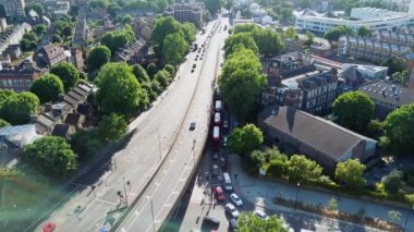 Bricklayers Arms Roundabout Flyover Bermondsey Tower Bridge Road ve Old Kent Road, Elephant and Castle, London Bridge, Borough, Londra, Uk havadan görünümü