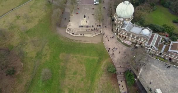 Panorama-Luftaufnahme des Greenwich Observatoriums 4k Filmmaterial — Stockvideo