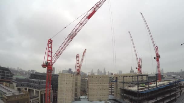 Londen City bouwplaats overzicht timelapse 4k — Stockvideo