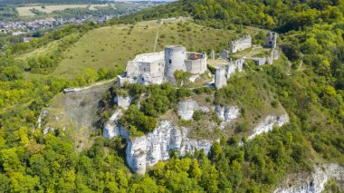 Chateau Gaillard kalesi, Les Andelys, Normandiya, Fransa