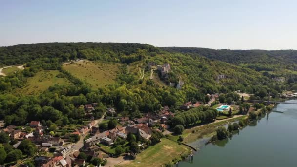 Castelo Chateau Gaillard, Les Andelys, Normandia, França — Vídeo de Stock