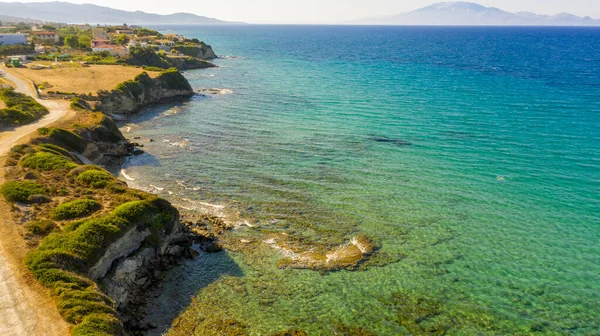 Widok z powietrza na plażę Katragaki, Tragaki, Zakynthos, Grecja — Zdjęcie stockowe