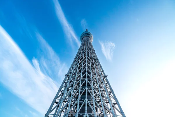 日本东京 2018年6月22日 日本东京 Skytree 大厦与蓝天和日落的一部分 — 图库照片