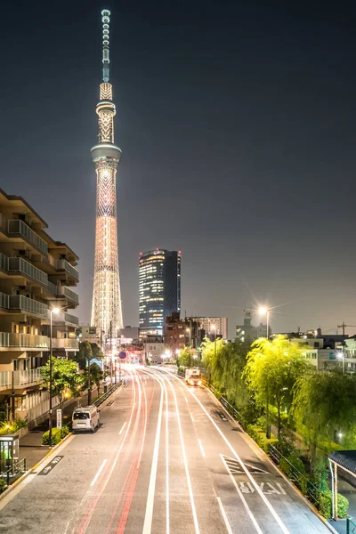 Tokyo Japón Junio 2018 Tokyo Skytree Sumida Ward Escena Nocturna — Foto de Stock
