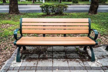 Park, Park, bir sandalye rahatlatıcı, Dunhua Road, Taipei Banyan ağaçları. duygu sakin