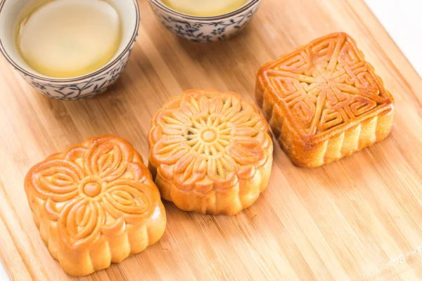 Mid-Autumn Festival moon cake on white background