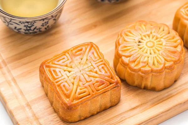 Mid-Autumn Festival moon cake on white background