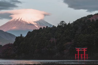Fuji Dağı ve Gölü ASHI Hakone Tapınağı ve gezi teknesi Güz