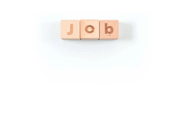 Jobs wooden blocks of business concept isolated on white backgro — Stock Photo, Image