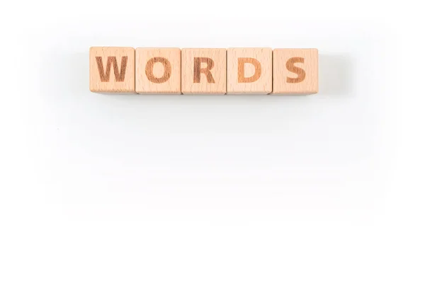 Woorden houten blokken van business concept geïsoleerd op witte backgr — Stockfoto