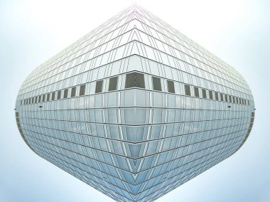 alt panoramik ve perspektif görünüm Çelik mavi cam hig '