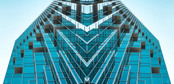 Нижня панорамний і перспектива зору на сталь Тіффані синій g — стокове фото