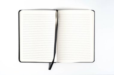 kırpma yolu ile beyaz arka plan üzerinde siyah not defteri