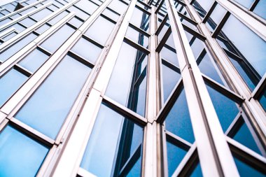 Mimari, Modern İnşaat Cam Cephesi İş Arkaplanı 'nı ayrıntılarıyla anlatıyor