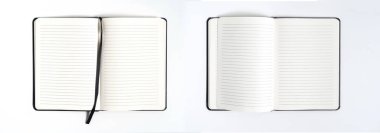 kırpma yolu ile beyaz arka plan üzerinde siyah not defteri