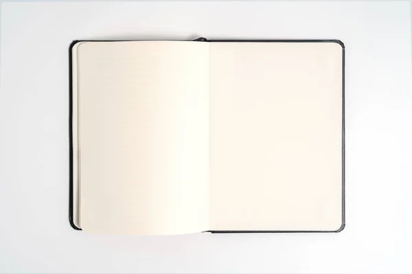 Black notebook on white background with clipping path — Stock Photo, Image