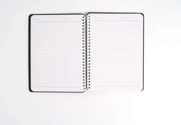 Beyaz arka plan üzerinde günlük planlayıcısı mavi kapak — Stok fotoğraf