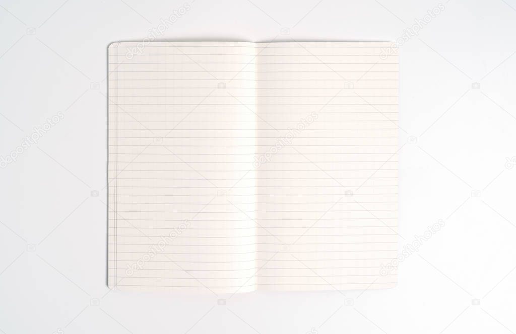 gray notebook isolated on white background.top view