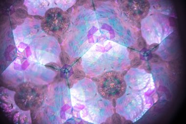 Soyut kaleydoskop arkaplanı. Güzel çok renkli kaleydoskop dokusu. Eşsiz kaleydoskop tasarımı.