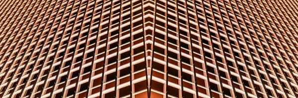 Onderzijde Panoramisch Perspectief Uitzicht Stalen Glas Hoogbouw Wolkenkrabbers Business Concept — Stockfoto