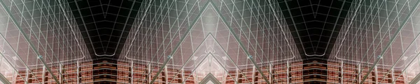 Κάτω Πλευρά Πανοραμική Και Προοπτική Θέα Στο Γυαλί Χάλυβα Ουρανοξύστες — Φωτογραφία Αρχείου