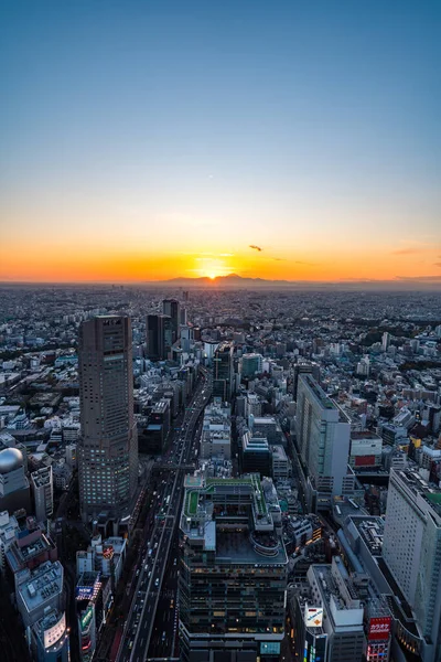 亚洲房地产和企业建设商业概念 日本东京石布亚天空鸟瞰全景现代城市天际线 — 图库照片