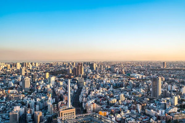 亚洲房地产和企业建设商业概念 日本东京石布亚天空鸟瞰全景现代城市天际线 — 图库照片