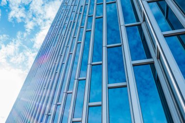 Mimari, Modern İnşaat Cam Cephesi İş Arkaplanı 'nı ayrıntılarıyla anlatıyor