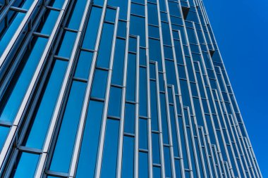 Mimari, Modern İnşaat Cam Cephesi İş Arkaplanı 'nı ayrıntılarıyla anlatıyor