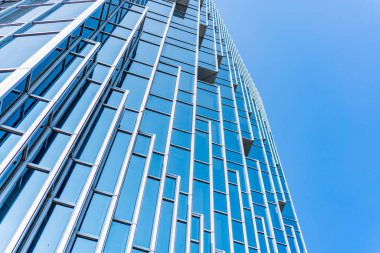 Mimari, Modern İnşaat Cam Cephesi İş Arkaplanı 'nı ayrıntılarıyla anlatıyor