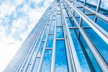 Mimari, Modern İnşaat Cam Cephesi İş Arkaplanı 'nı ayrıntılarıyla anlatıyor