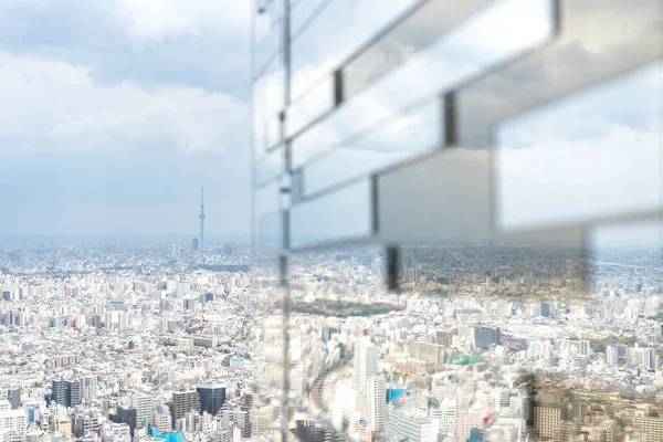 Tokyo, Japonya - 28 Mart 2019: Tokyo, Japonya 'da Ikebukuro' nun panoramik modern şehir gökyüzü manzaralı emlak ve şirket inşaatı için Asya iş konsepti