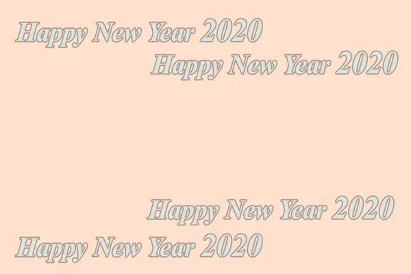 テキストハッピーニューイヤー2020。新年おめでとうグリーティングカード。2020年のイラスト。中国のラットのポスター、バナー、チラシテンプレート. — ストック写真