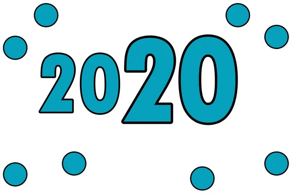 Szöveg év 2020. 2020 betűk. Boldog új évet üdvözlőlap. 2020 illusztráció. — Stock Fotó