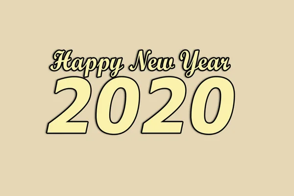 テキストハッピーニューイヤー2020。新年おめでとうグリーティングカード。2020年のイラスト。中国のラットのポスター、バナー、チラシテンプレート. — ストック写真