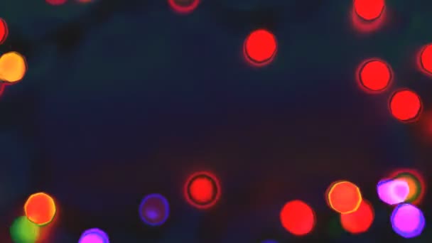 闪烁多彩的花环霓虹灯效果 循环能元素 — 图库视频影像