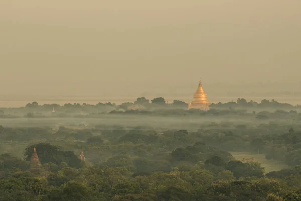 Pohled Krajinu Starověký Chrám Staré Bagan Myanmar — Stock fotografie