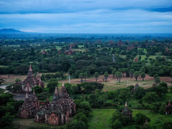 Pohled Krajinu Starověký Chrám Pagoda Bagan Staré Myanmy — Stock fotografie