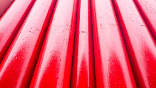 Black Steel Pipe Painted Red Fire Production System Factory Stock Image